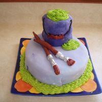 Artist's Birthday Cake. The cake where everything went wrong! Artist cake for my mum. Brushes snapped in many places, fondant went funny... ah well. This is my...