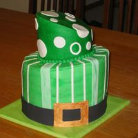 St. Patrick's Day This was my first try at a mad-hatter/topsy turvy cake. It was also my first time stacking cakes. Thank you antonia74 and jikki5 for the...