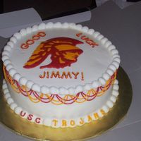 Usc Cake closeup of stringwork. First time doing this. Turned out pretty good! I was happy.