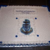 Uscg Promotion White cake with BC icing and edible image.