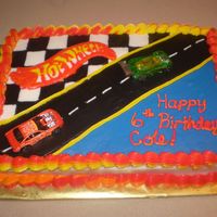 Hotwheels Birthday White cake with BC. Logo is frozen BC transfer.