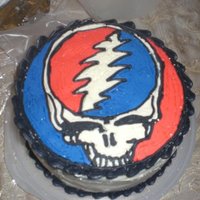 Grateful Dead Cake this was my first attempt at a frozen buttercream transfer. (i actually had to do it 4 times till i finally figured it out)