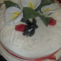 Up Close Of The August 5Th Wedding Cake Here is a top view photo of the 7 tier wedding cake.