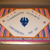 Graduation Cake This is a full sheet..1/2 white and 1/2 chocolate. Logo is a buttercream transfer. Everything is buttercream except for the flowers and...