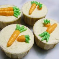 Carrot Cupcakes Carrot cupcakes with vanilla buttercream icing.