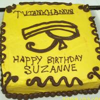 King Tut Themed Cake My friend and I went to the King Tut exhibit to celebrate her birthday so I made her cake with the Egyptian theme.