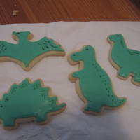 Dino Cookies made for my son's party at school-shortbread w/royal