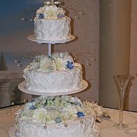 My Own Wedding Cake! I made my own cake for my recent wedding- it was italian cream cake with buttercream icing and fresh flowers.