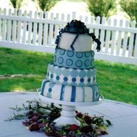 Periwinkle This is my first cake, it is chocolate with raspberry filling, chocolate butter cream, choclate ganache and fondant.