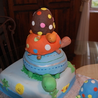 Laguna Baby Shower Cake This cake is modeled after a lamp and blanket which were the mother to be's baby bedding.