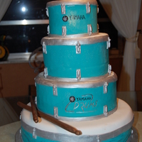 Grooms Cake For Drummer This cake was made for a wedding. All pieces were hand painted.