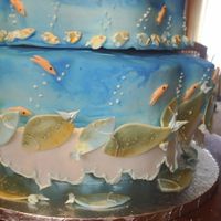 Pisces Birthday Cake I did this for my moms birthday party .It was a big hit. Thanks to Collette Peters Birthday cakes book. Lots of work more than 12 hours...