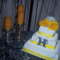 Square Cake For Yellow And Black Wedding 