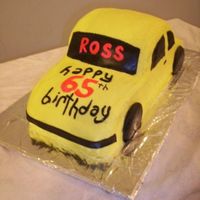 Car Cake Lemon cake, lemon buttercream, MMF accents.