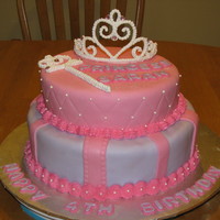 Princess Cake Royal Icing Tiara and wand. BC icing covered in fondant. Made this for a co-workers daughters Birthday. My first Royal Icing Tiara. This...