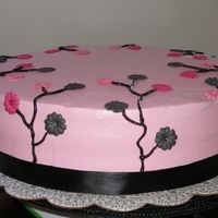 Bridal Shower Cake chocolate cake with whipped icing.