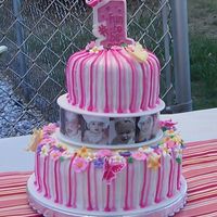 Final First Birthday Cake covered in buttercream and decorated with royal icing- even the butterflys in royal as well! i worked into the morning the night before my...