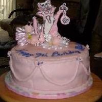 Cat Cake Cake covered with fondant, flowers made with gum paste and the cat was made with royal icing. Thanks for your time.