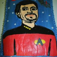 S4010096.jpg this cake was for my bro-in-law who is a huge star trek fan. i took a pic of him and drew his face with the captains body. this was my...