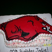 Razorback Cake This cake was very last minute but I'm happy with the way it came out for being such short notice. All buttercream.
