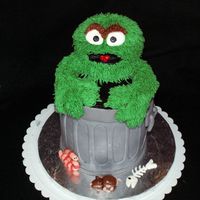 Oscar The Grouch Top View Another shot of the Oscar the Grouch cake