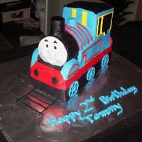 Thomas The Train First 3D Thomas the Train cake done in buttercream. Thomas' face is fondant.