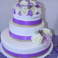 50Th Anniversary I made this cake for my grandparent's 50th wedding anniversary. THe flowers are real. The cake was my first attempt at something so...