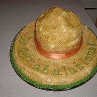 Sombrero! Ole! I made this for my friends Mexican themed bridal shower. Once I realized I needed to Dowel, it wasn't so hard!