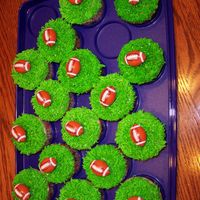 Football Cupcakes These are come cupcakes I made for my sons birthday party at school.