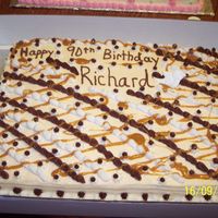 Caramel Cake With Drizzel This is a cake I made for a man who was turning 90. He wanted a caramel cake and wanted to be masculine, no flowers or feminine decorations...