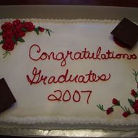 Graduation Cake 2007 This was the first cake that I was asked to make after finishing my cake class. I had a terrible time figuring out what size was considered...