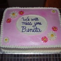 Farwell Party Cake This cake is iced in BC. I traced around my small oval pan on a sheet of paper and cut it out. The I laid the oval paper on the center of...