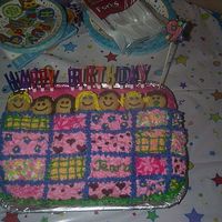 Sleepover Cake My daughter wanted a sleepover cake, so I made a cake that resembled each of the children that wre at her birthday party.