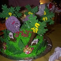 Jungle Cake I made this cake for my neice's 3rd Birthday party. I used two 9in round cakes. The trees and animals are melting chocolate. Tree...