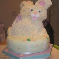 Easter Bunny I made this cake for a charity event on Tuesday, the bottom is chocolate cake with chocolate buttercream and the bunny is vanilla cake, I...
