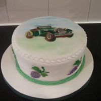 Gentleman's Birthday Cake I made this for a friend of mine, it's chocolate cake with chocolate buttercream, the car is made from a patchwork cutter and then...