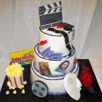 Graduation Cake All Buttercream cake with fondant accents. Graduation cake for a movie fan. All her favorites.