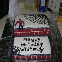 Spiderman The cake is french vanilla with buttercream icing. It was made for a 14 year old girl who looves spiderman. Thanks to all of you for the...