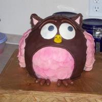 Owl Cake Pink and Brown owl