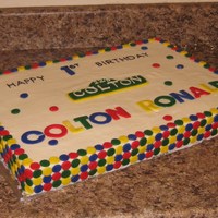 Sesame Street Buttercream icing. MMF circles and name.