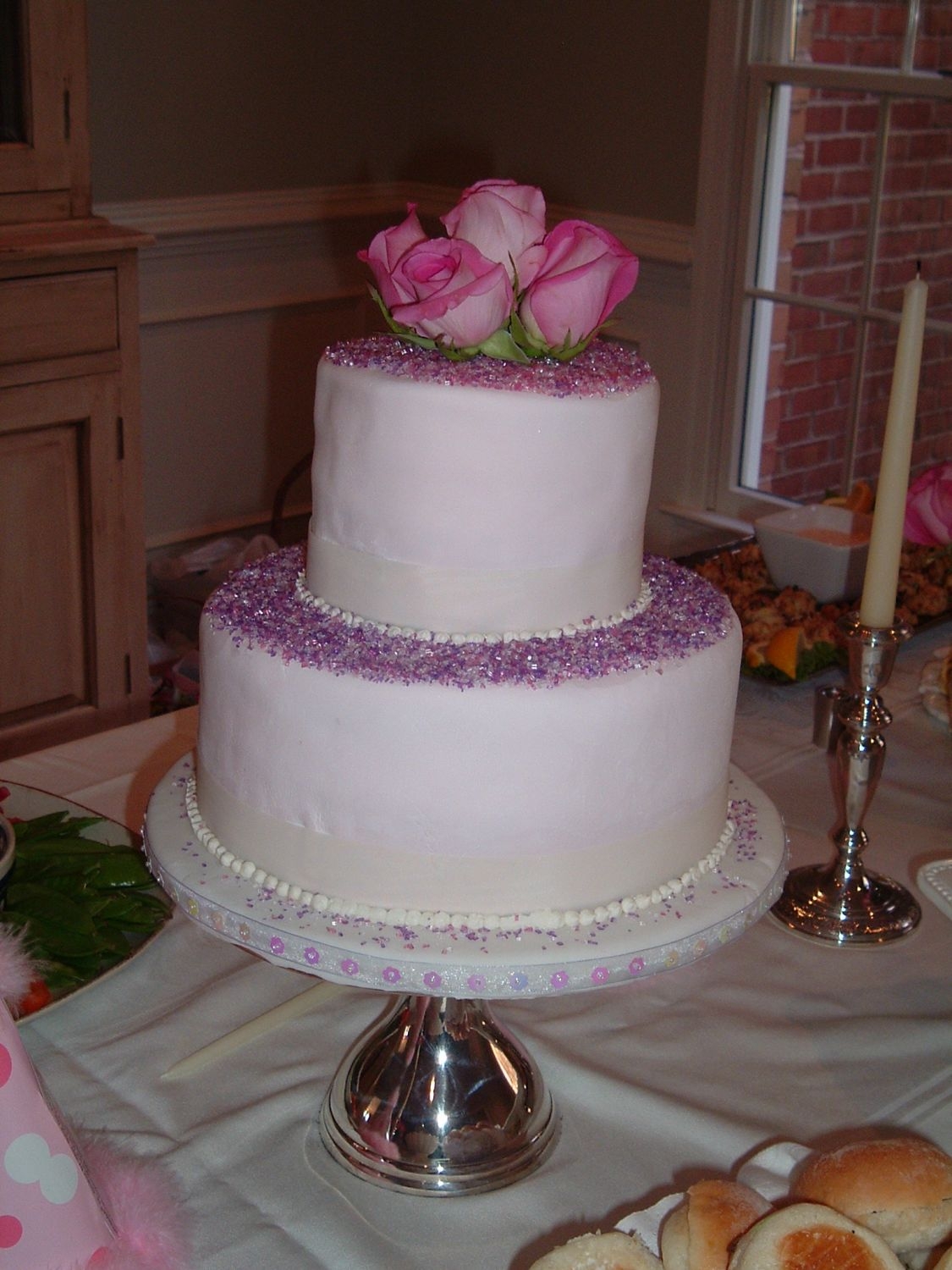 Gracie's 1St Birthday Cake This was for my daughter's 1st birthday - each tier is four layers of white cake, with chocolate buttercream in between and one middle...