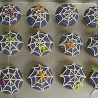 Spider Cupcakes These were for my daughters class party. Yellow butter cake, BC icing, plastic spider rings.