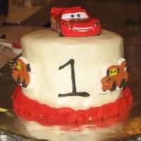 Cars Theme 1St Birthday Baby Cake Pretty lumpy! Oh, well. Practice makes perfect, right? BC, tip 3, 18.