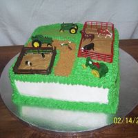 Archer's Farm This was for my nephew's 2nd birthday. The idea was inspired by sjkimbro. BC, crushed graham cracker for the road, toy farm pieces.