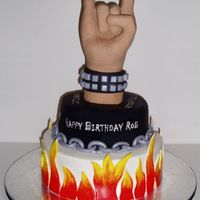 Fist Of Rock My version of the Fist of Rock inspired by Duff Goldman and others on this site. For my musician son's birthday. Fist was carved of...