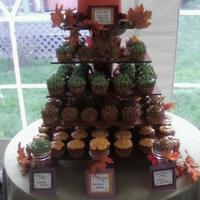 Fall Wedding, Fall, Wedding, Cupcakes, Cupcake The Bride wanted a Fall themed wedding and 4 different flavors of cupcakes. I built the stand from wooden boards I painted a deep brown,...
