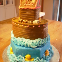 Noah's Ark The client asked for an ark cake but liked the ducks from a cake she saw so I took her idea and really made her an ark. The animals are...
