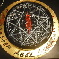 Slipknot Birthday Cake For a fan of Slipknot, a very creepy roch band. This cake was a hit at his party, I was doing a big wedding cake as well and did this on...