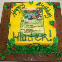 Pokamon Cake This is for Mr. Hunter and his 7th birthday, finally let Thomas the Train go! Yellow cake, buttercream filling.