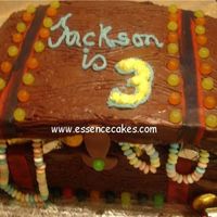 Treasure Chest Cake Made with chocolate sheet cake and filled with yummy chocolate buttercream.